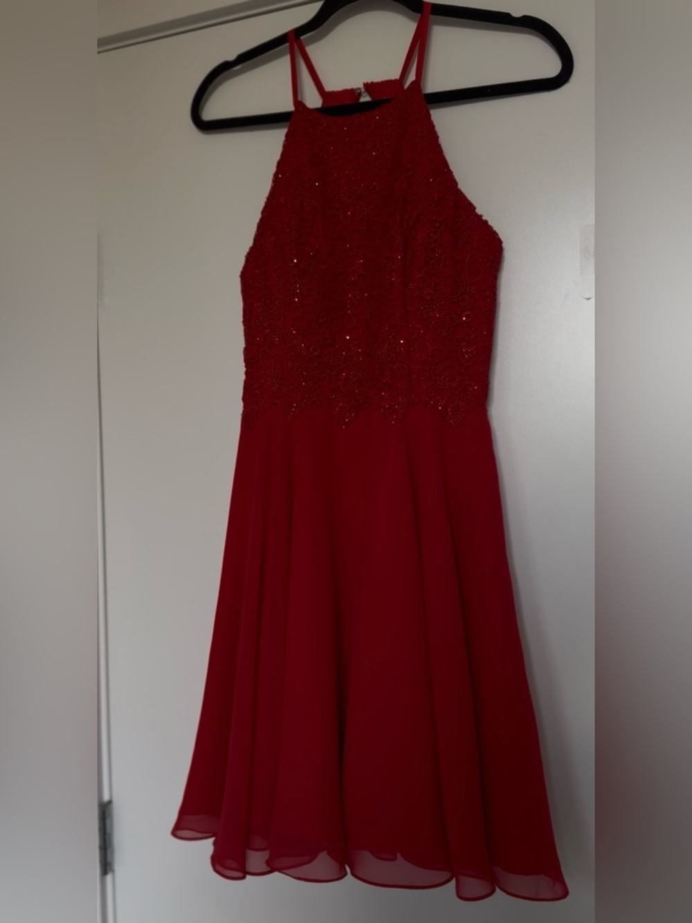 Alyce Paris Red Halter A-Line Mini Dress